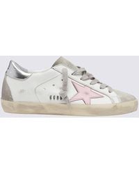 Golden Goose - White Ice And Orchid Pink Leather Super-star Sneakers - Lyst