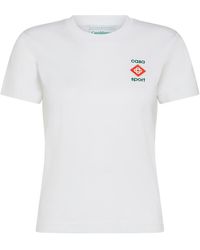 Casablancabrand - Cotton T-Shirt With Front Appliqué Logo - Lyst