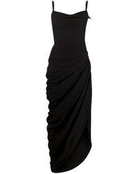 Jacquemus 'la Robe Saudade Longue' Draped Dress - Black