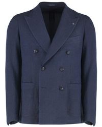 Tagliatore - Double-Breasted Virgin Wool Blend Jacket - Lyst