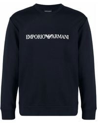 Emporio Armani - Logo Cotton Blend Sweatshirt - Lyst