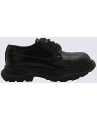 Alexander McQueen - Black Leather Tread Derby Shoes - Lyst
