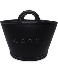 Marni - Black Leather Small Tropicalia Bag - Lyst