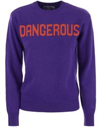 Mc2 Saint Barth - Wool And Cashmere Blend Jumper With Dangerous Embroidery - Lyst