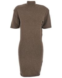Jacquemus - 'La Robe Maille Castagna' Dress With High Ribbed Neck - Lyst