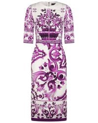 Dolce & Gabbana - Dress With "Majolica" Print - Lyst