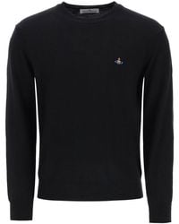 Vivienne Westwood - Orb Embroidered Crew Neck Sweater - Lyst