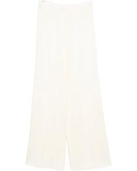 Forte Forte - Shiny Anvers Satin High Waist Embroidered Pants - Lyst