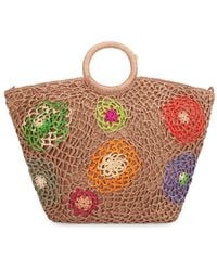 MADE FOR A WOMAN - Made For A Daddy Fleur M Raffia Handbag - Lyst