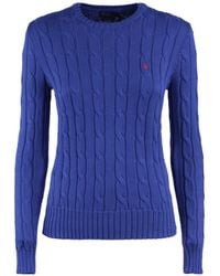 Ralph Lauren - Royal Royal Rugby Cotton Cable-Knit Crew Neck Sweater - Lyst