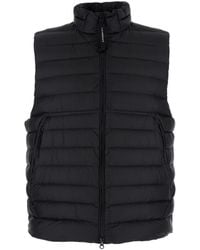 C.P. Company - Vest With Mock Neck And Logo Plaque On The Side - Lyst