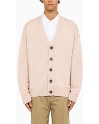 Ami Paris - Powder Pink Wool And Cashmere Cardigan - Lyst