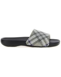 Burberry - 'Dive Check' Sandals - Lyst