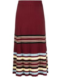 Wales Bonner - Wander Pleated Knitted Midi Skirt - Lyst