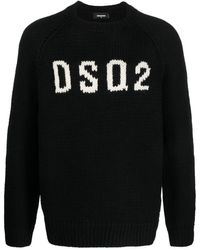 DSquared² - Logo Intarsia-knit Wool Jumper - Lyst