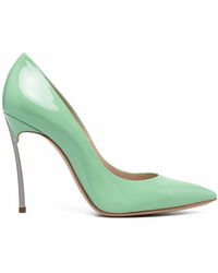 Casadei Woman's Blade Green Patent Leather Court Shoes