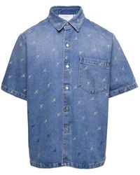 Axel Arigato - Jeans Shirt With Logo All Over - Lyst