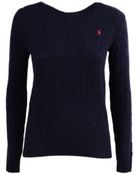 Ralph Lauren - Blue Wool And Cashmere Cable Knit Sweater - Lyst