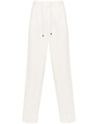 Brunello Cucinelli - Mid-Rise Linen Blend Tapered-Leg Tailored Trousers - Lyst