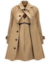 Sacai - Dress Insert Trench Coat - Lyst