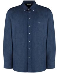 Etro - Button-down Collar Cotton Shirt - Lyst