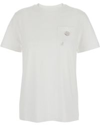 KENZO - 'Boke Flower 2,0' Crewneck T-Shirt With Logo Patch On The Front And Logo Lettering On The Rear - Lyst