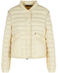 Moncler - 'Madulain' Ivory Polyester Down Jacket - Lyst