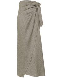 Alysi - Striped Long Skirt - Lyst