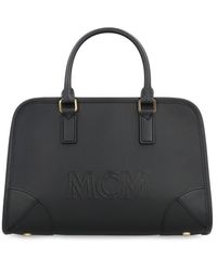 MCM - Aren Boston Leather Handbag - Lyst