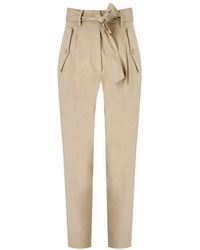 Weekend by Maxmara - Occhio Beige Carrot Fit Trousers - Lyst
