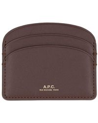 A.P.C. - Demi Lune Leather Card Holder - Lyst
