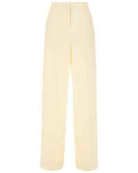 MSGM - Cream Stretch Wool Pants - Lyst