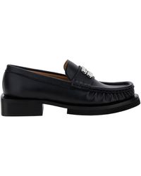 Ganni - 'butterfly' Black Loafers With Logo Detail In Leather Woman - Lyst