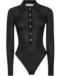 Self-Portrait - Viscose Knit Bodysuit - Lyst