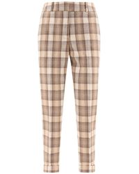 Peserico - Check-Print Trousers - Lyst