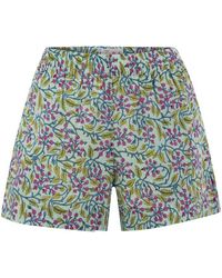 Mc2 Saint Barth - Meave - Cotton Shorts With Floral Pattern - Lyst