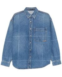 Alexander Wang - Grid-Pattern Denim Shirt - Lyst