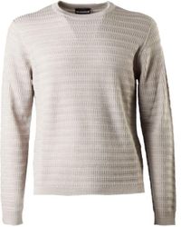 Emporio Armani - Textured-knit Crewneck Jumper - Lyst