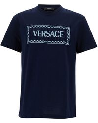 Versace - Crewneck T-Shirt With 90' Logo Print - Lyst