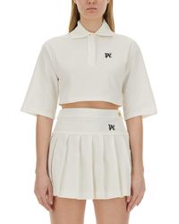 Palm Angels - Monogram Cropped Polo Shirt - Lyst