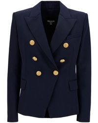 Balmain - Double-Breasted Jacket With Jewel Buttons - Lyst