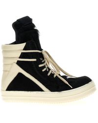 Rick Owens - And Leather Geobasket Sneakers - Lyst