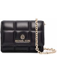 MICHAEL Michael Kors M Michael Kors Woman's Jet Set Black Quilted Leather Crossbody Wallet