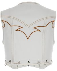 Pinko - White Vest With Contrasting Details In Cotton Woman - Lyst