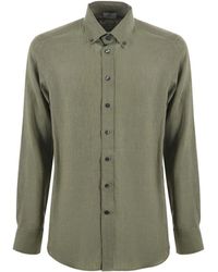Etro - Linen Shirt Military Iridescent - Lyst