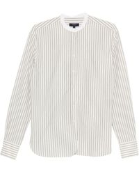 Soeur - 'Bermudes' Shirt With A Thin Stripe Pattern And Mandarin Collar - Lyst