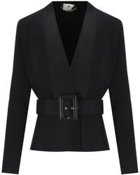 Elisabetta Franchi - Knitted Jacket With Belt - Lyst