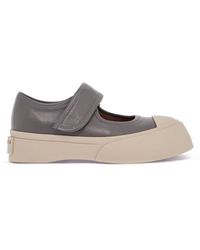 Marni - Calfskin Low-Top Sneakers With Hook-And-Loop Closure - Lyst