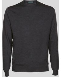 Zanone - Dark Grey Wool Sweater - Lyst