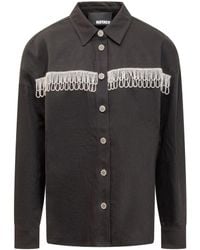 ROTATE BIRGER CHRISTENSEN - Denim Jacket With Rhinestones - Lyst